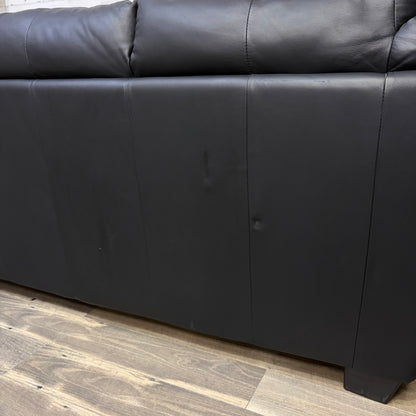 3pc Black Leather Couch Set