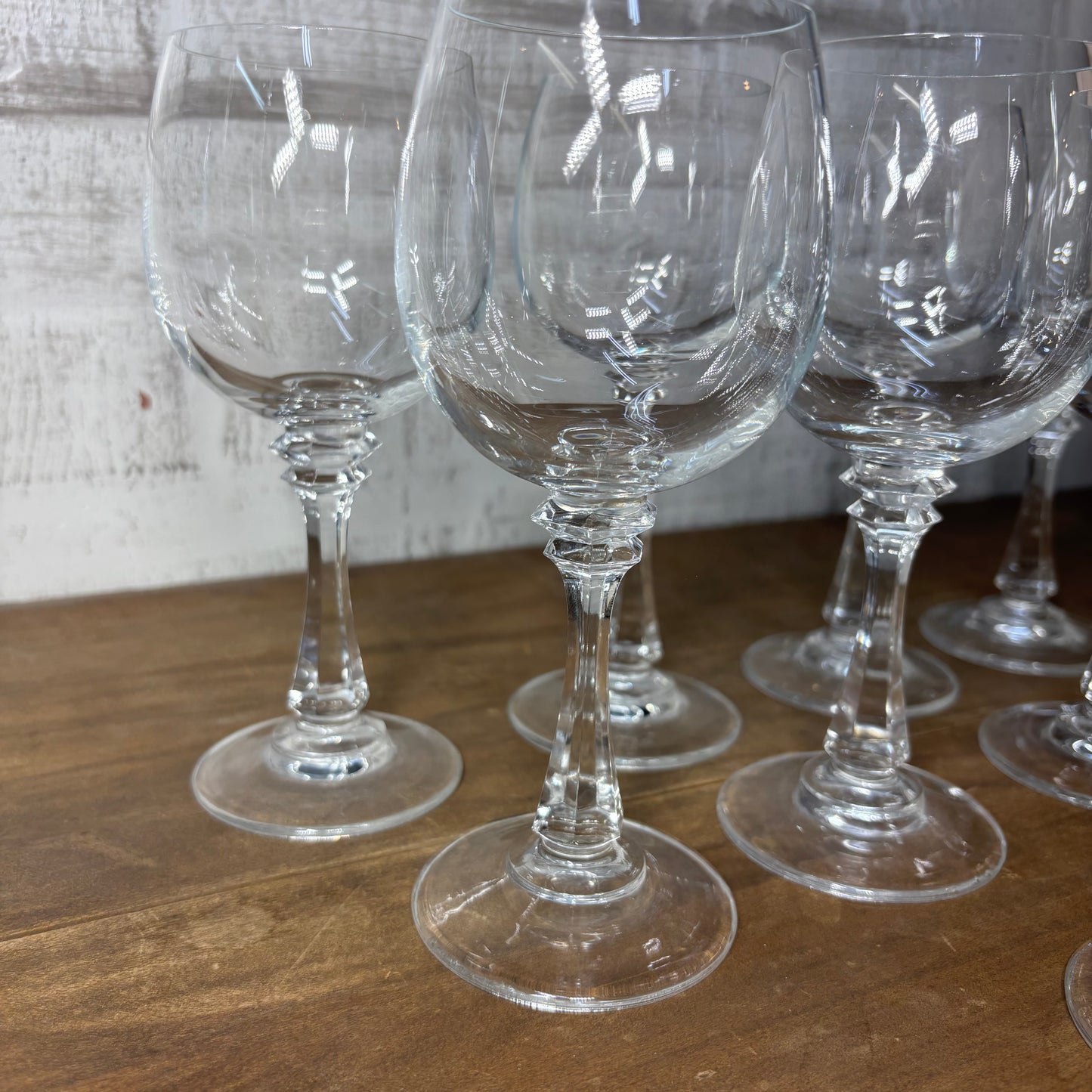 Vintage Crystal Glass Wine Glasses Set Of 8