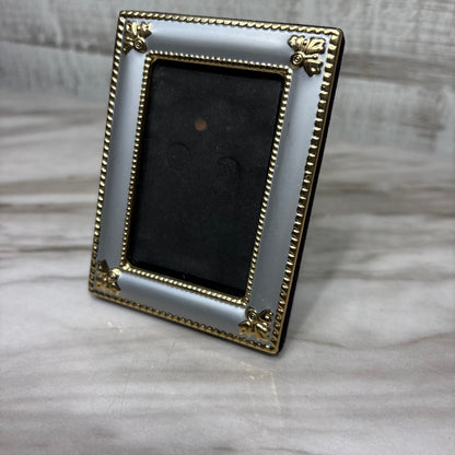Small Silver Tone and Gold Accent Standing Picture Frame