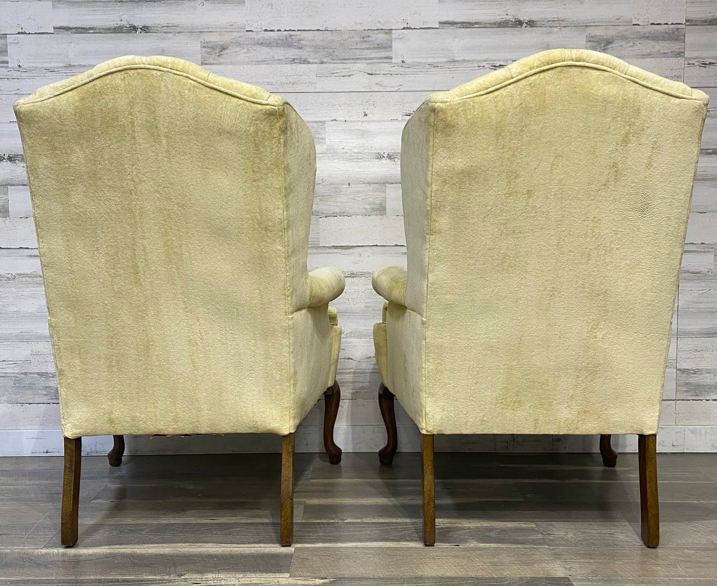 Set Of 2 Wingback Yellow Chairs
