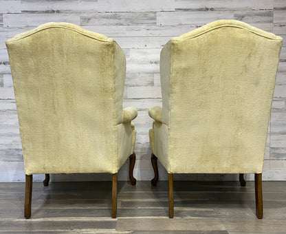 Set Of 2 Wingback Yellow Chairs