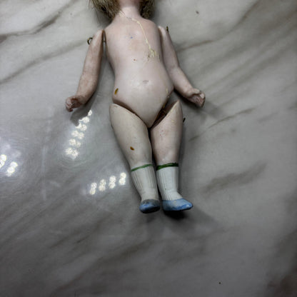 Antique All-Bisque Jointed Porcelain Doll 8098 1a