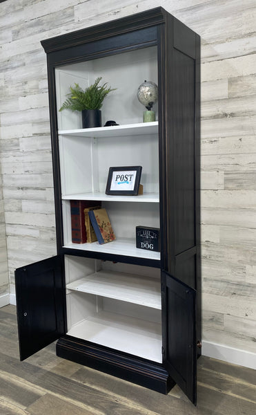 Black Bookshelf Cabinet