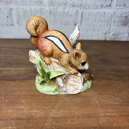 Vintage Homco Porcelain Chipmunk And Turtle Figurine