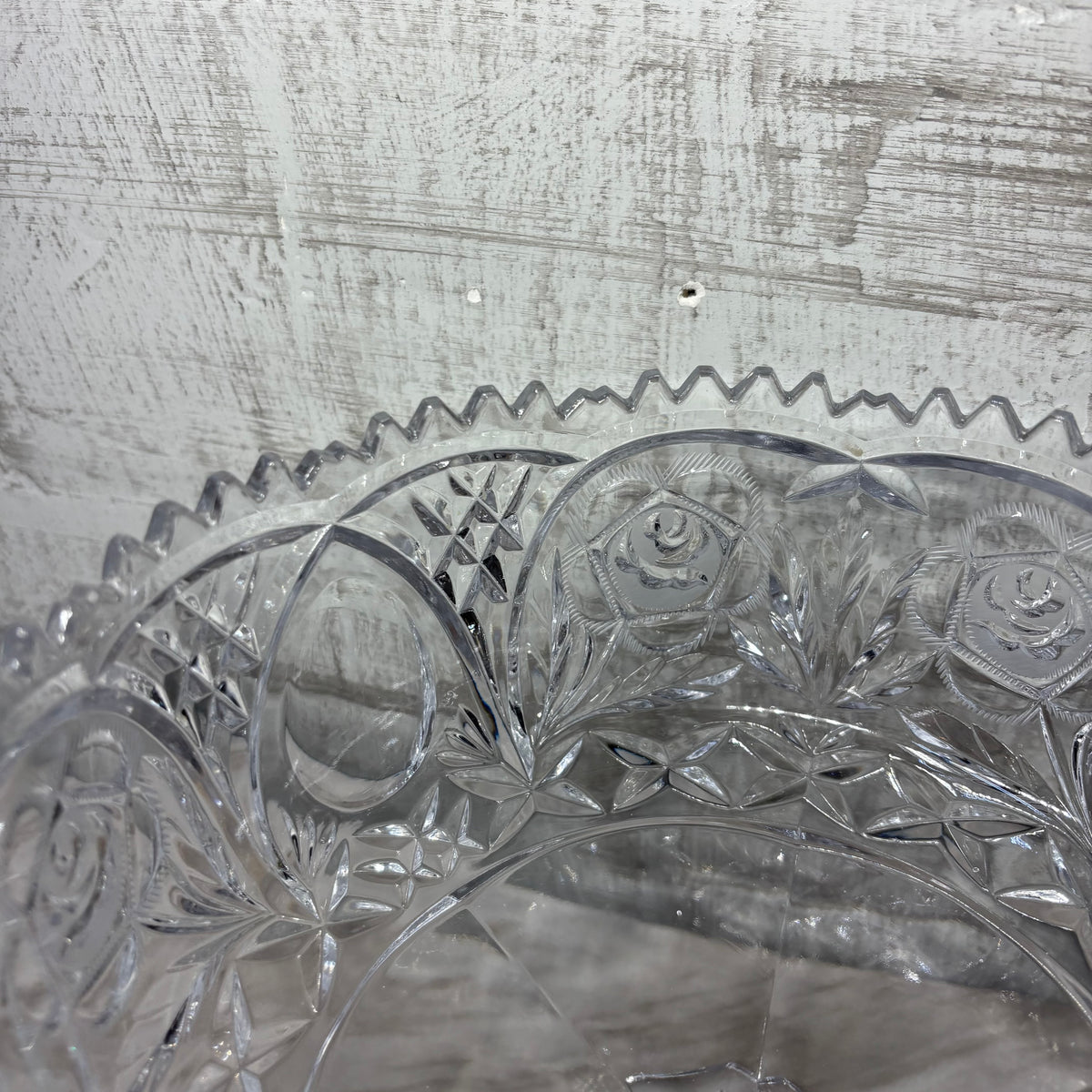 Vintage Crystal Glass Pedestal Compote Bowl