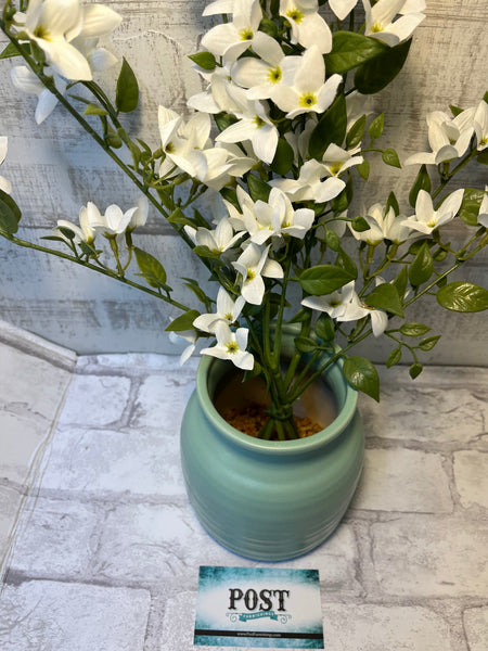 Decorative Ceramic Vase W/ Faux Flowers