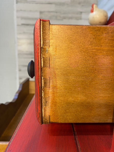 Rustic Barn Red Buffet Cabinet