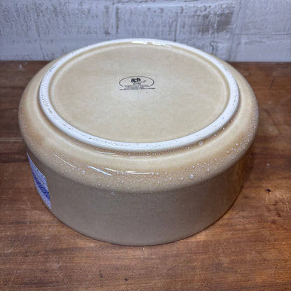 Large Beige Stoneware Bowl Made In Portugal