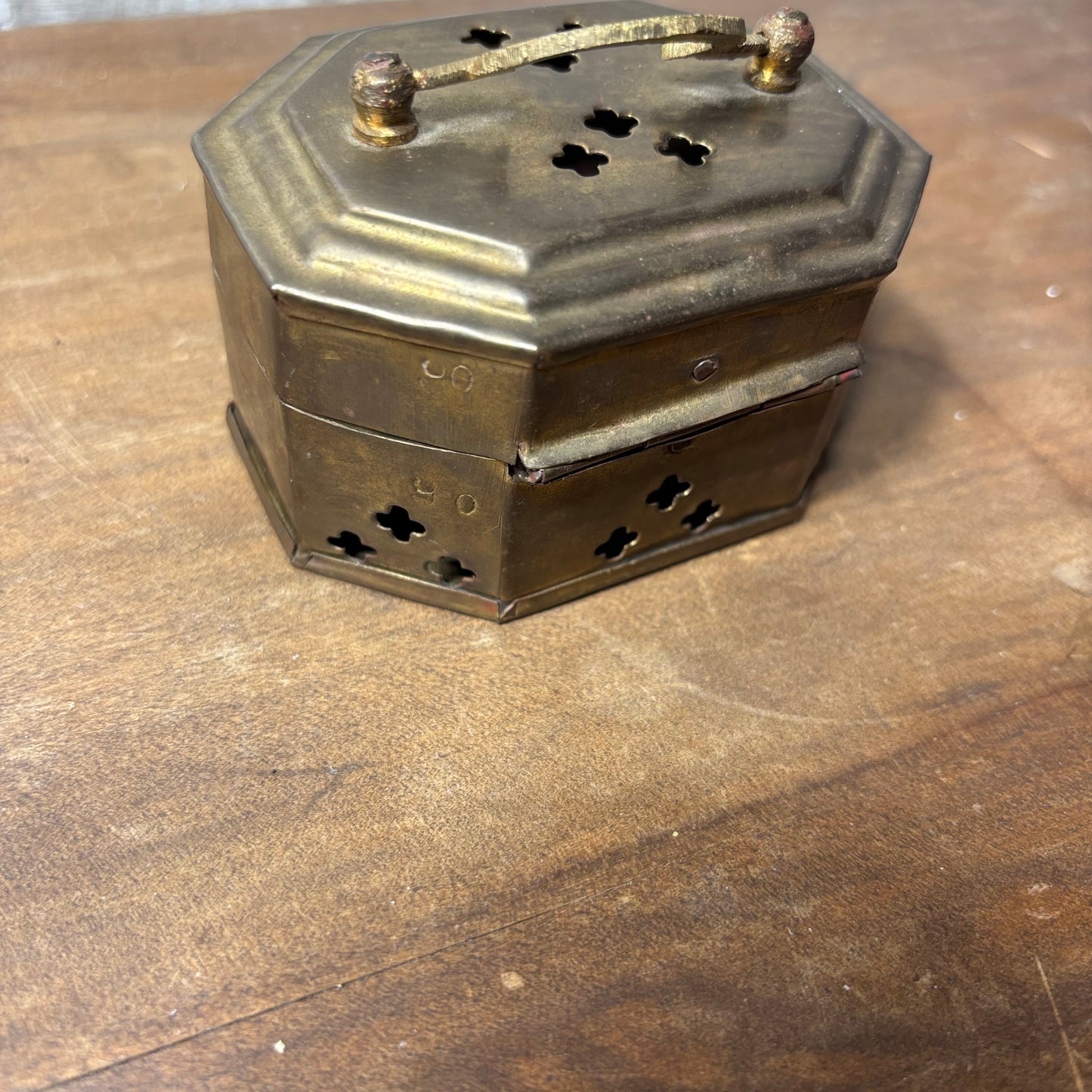 Vintage Brass Incense/ Trinket Box