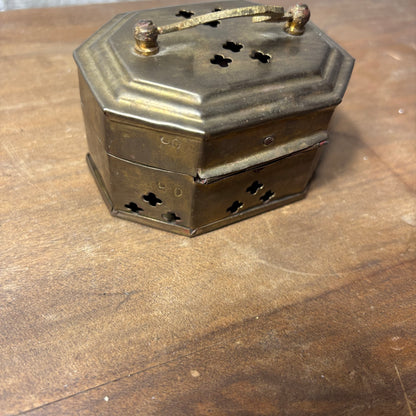 Vintage Brass Incense/ Trinket Box
