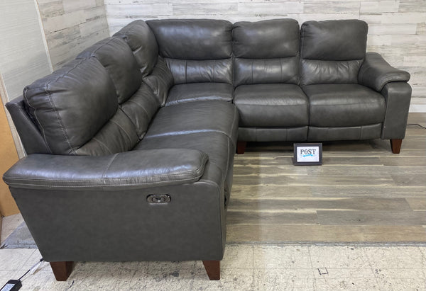 Gray Leather Sectional Couch