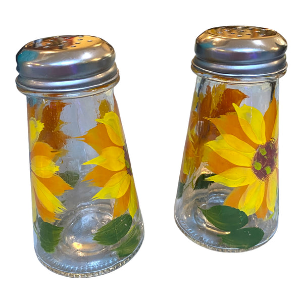 Hand Painted Sunflower Salt & Pepper Shakers