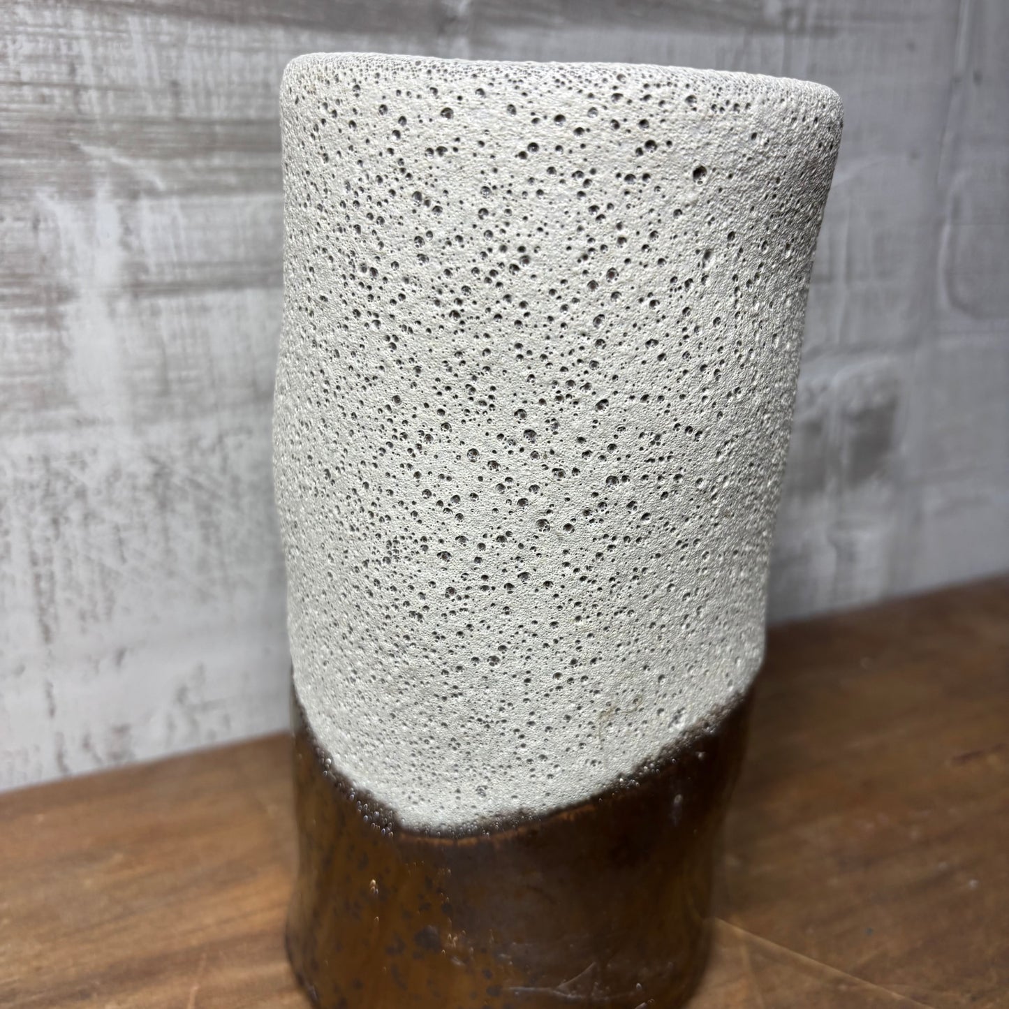 Tall Texture Ceramic Bronze Two Tone Candle Holder
