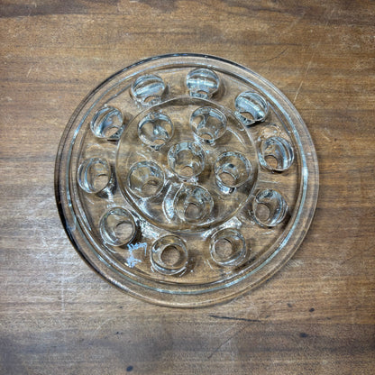 Vintage Glass Flower Frog 16 Holes