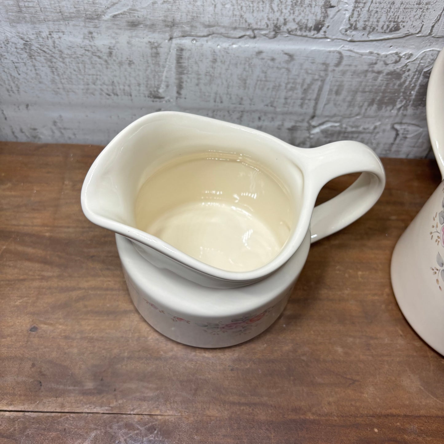 Vintage Pfaltzgraff Trousseau Water Can/ Creamer Pitcher Set