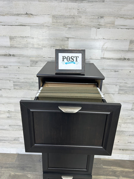 Black Locking File Cabinet