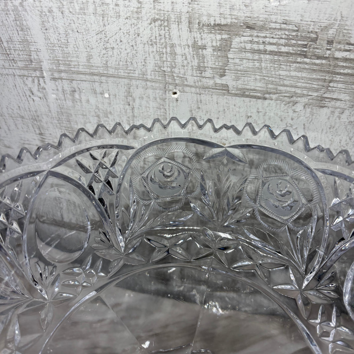 Vintage Crystal Glass Pedestal Compote Bowl