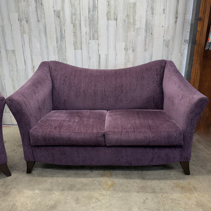 Set Of 2 Purple Loveseat Couches