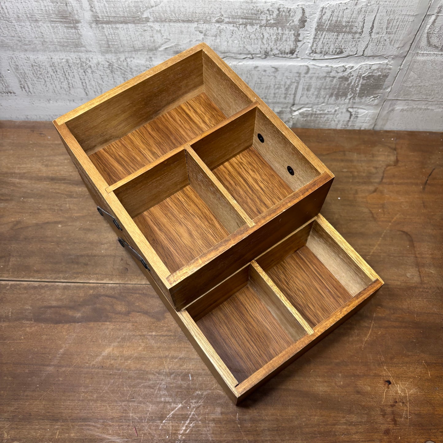 Hinged Vanity Wooden Organizer