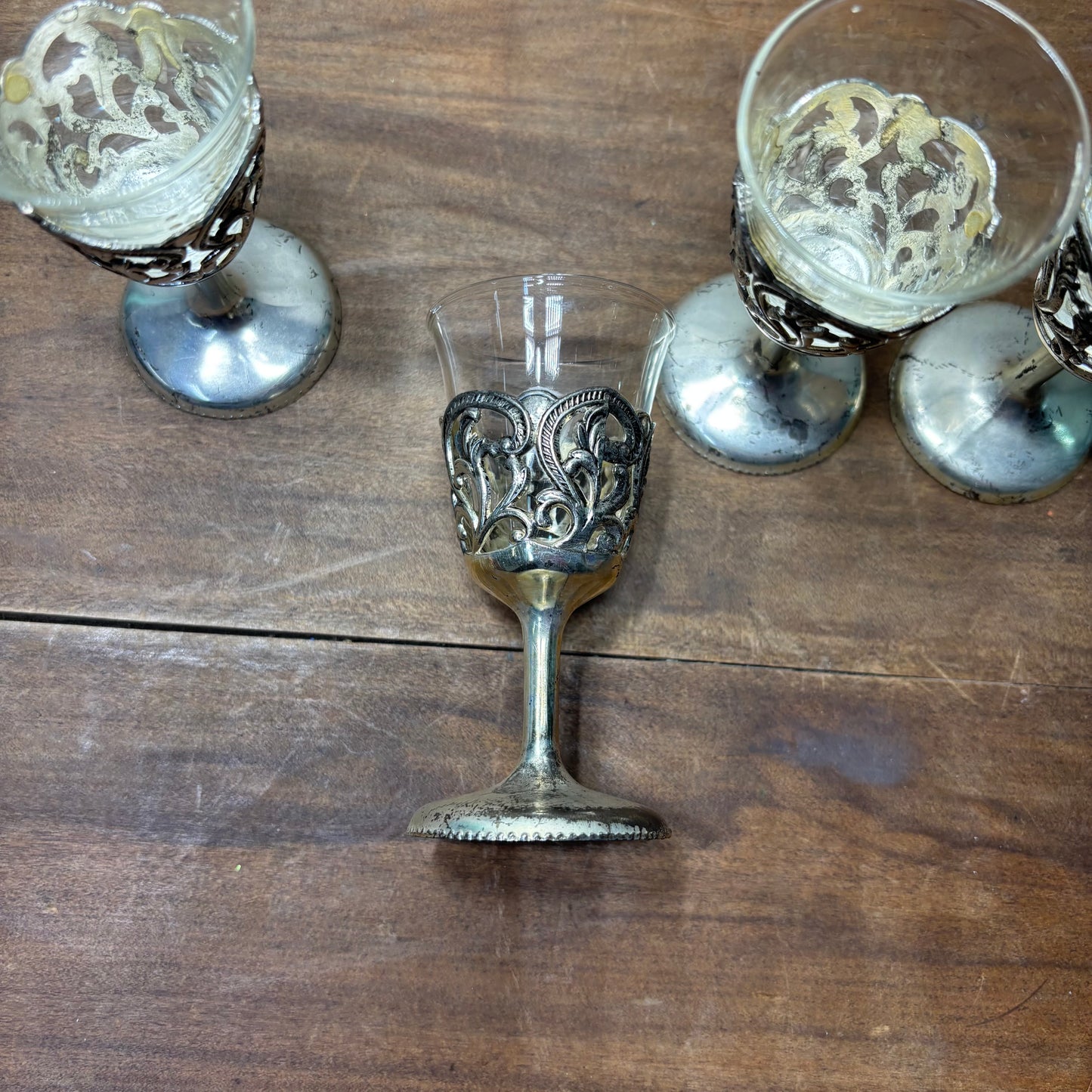 Antique Silverplate Cordial Cups Set Of 4