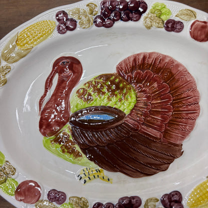 Vintage Hand Painted Thanksgiving Platter