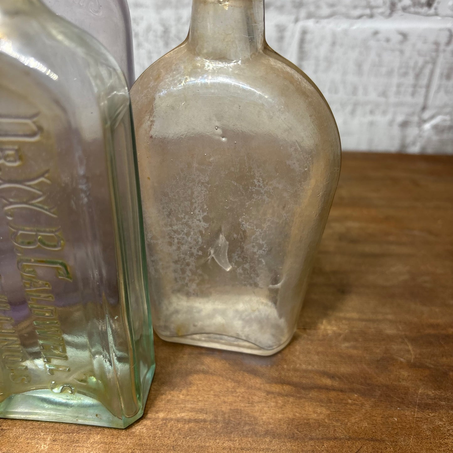 Antique Glass Bottle Set of 3 #6