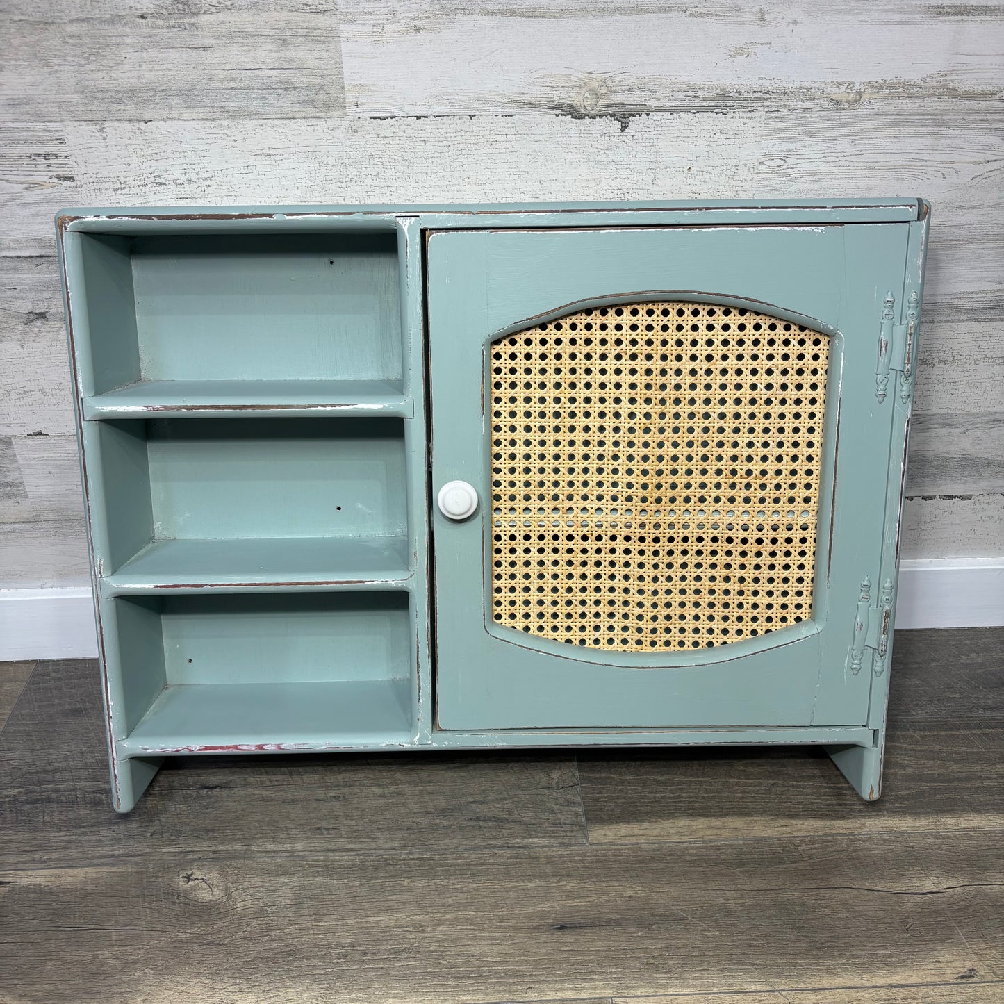 Wall Mounted Wood Storage Cabinet W/ Cane Door