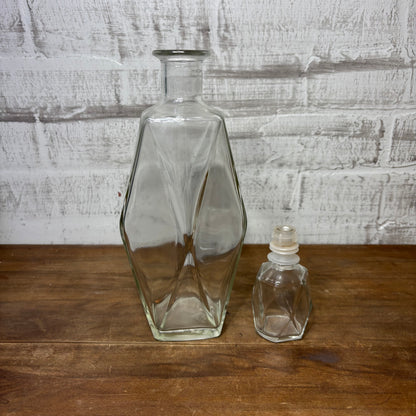 Vintage Diamond Shaped Glass Decanter