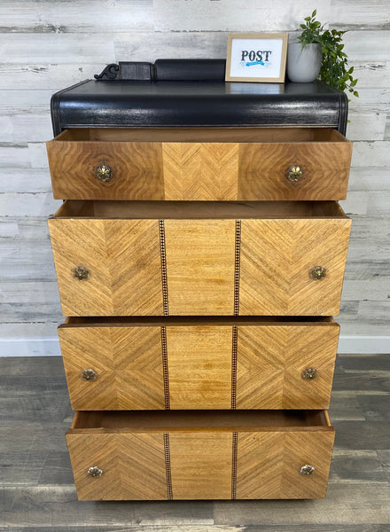 Refinished Black Waterfall Dresser