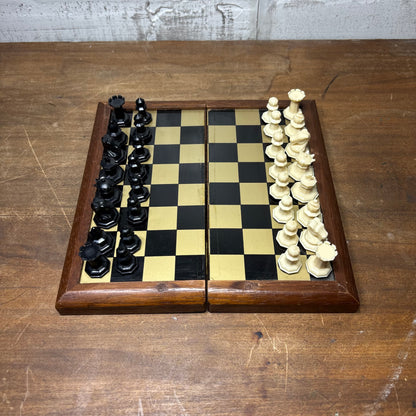 Vintage Wooden Magnetic Travel Chess Set