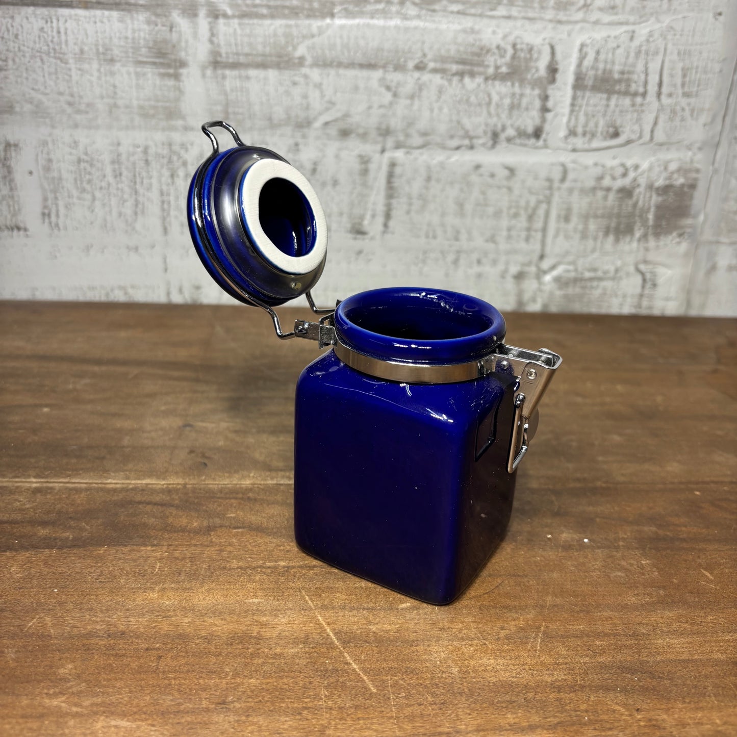 Vintage Small Cobalt Blue Canister