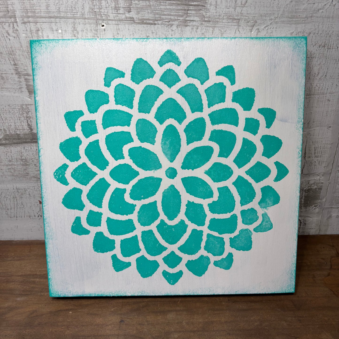 Turquoise Dahlia Wall Art