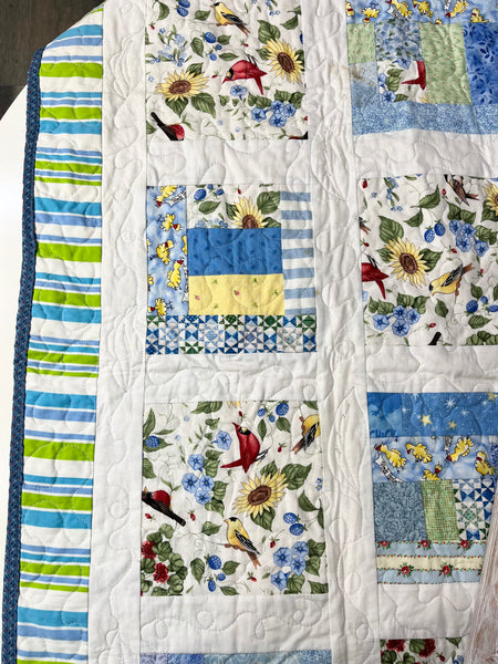 Bird And Flower Pattern Quilt