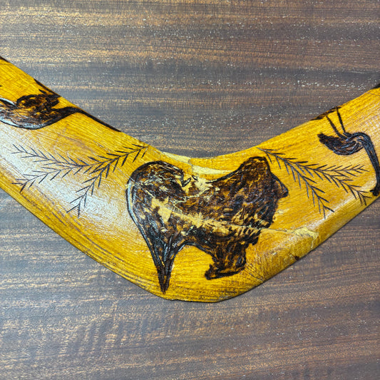 Antique Hand-Carved Boomerang