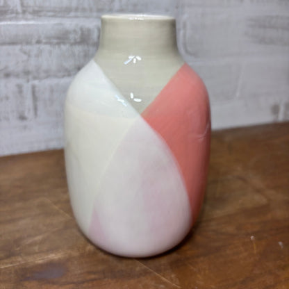 Pink And White Geometric Vase