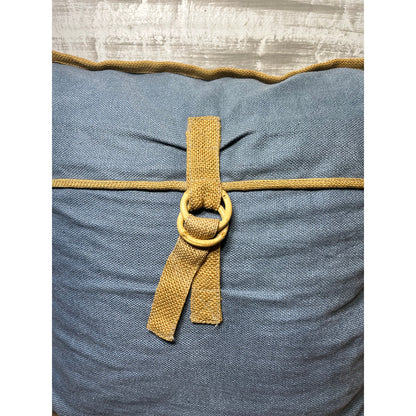 Blue And Burlap Decorative Throw Pillow