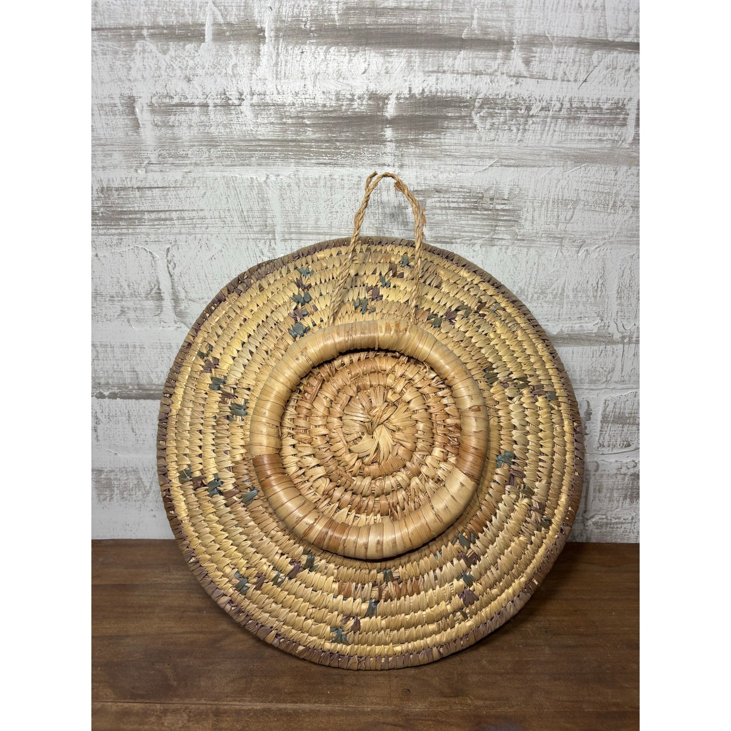 Woven Coil Boho Wall Decor Basket