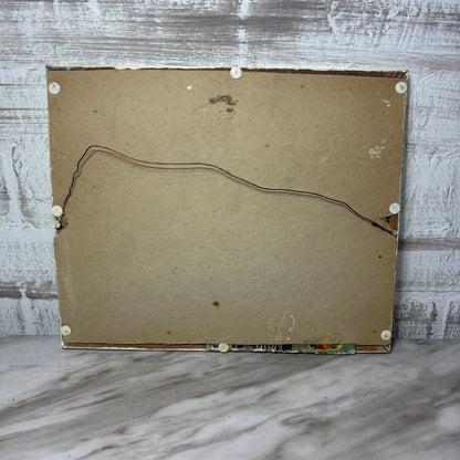 Vintage Matted Elephant Family Framed Photo