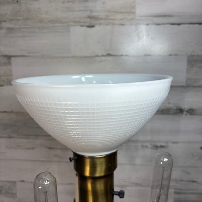 Vintage Four Light Torchiere Milk Glass Floor Lamp