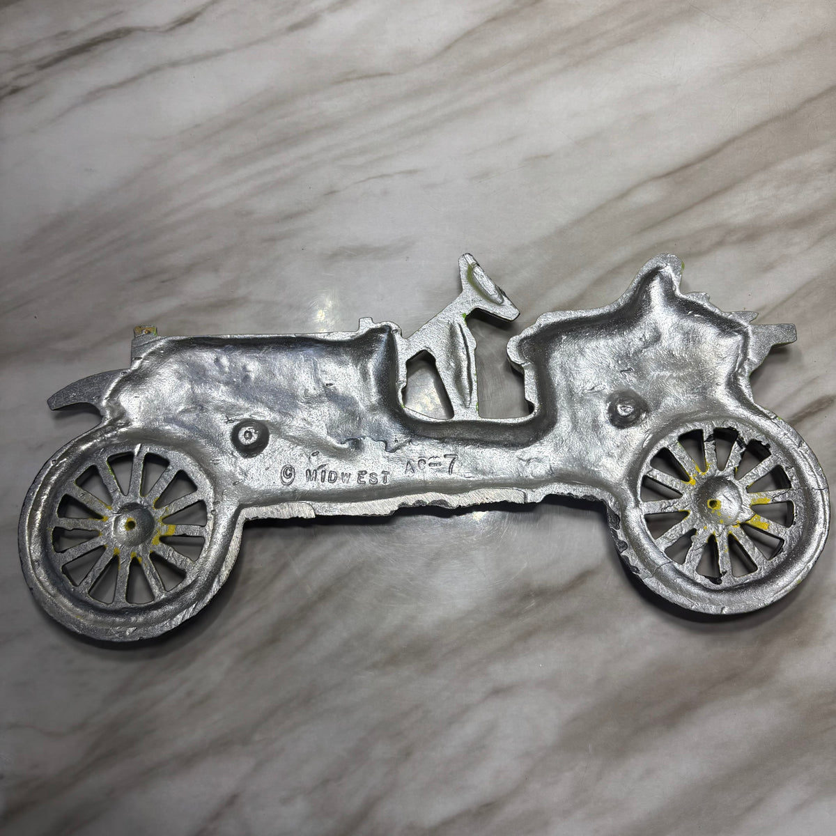Vintage Midwest Green Aluminum Old Fashioned Car