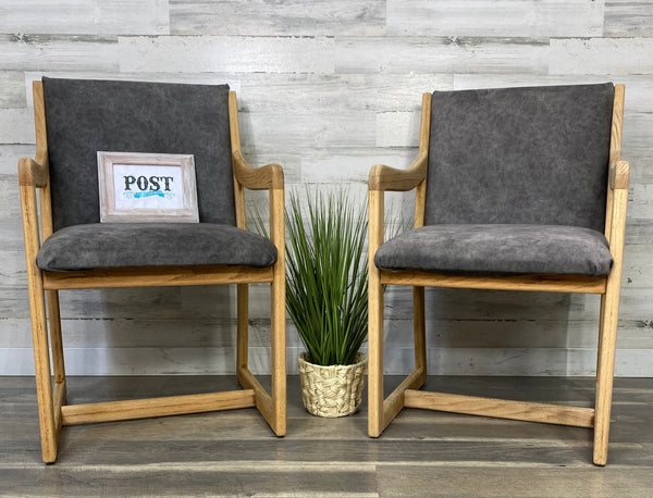 Set Of 2 Gray Accent Chairs