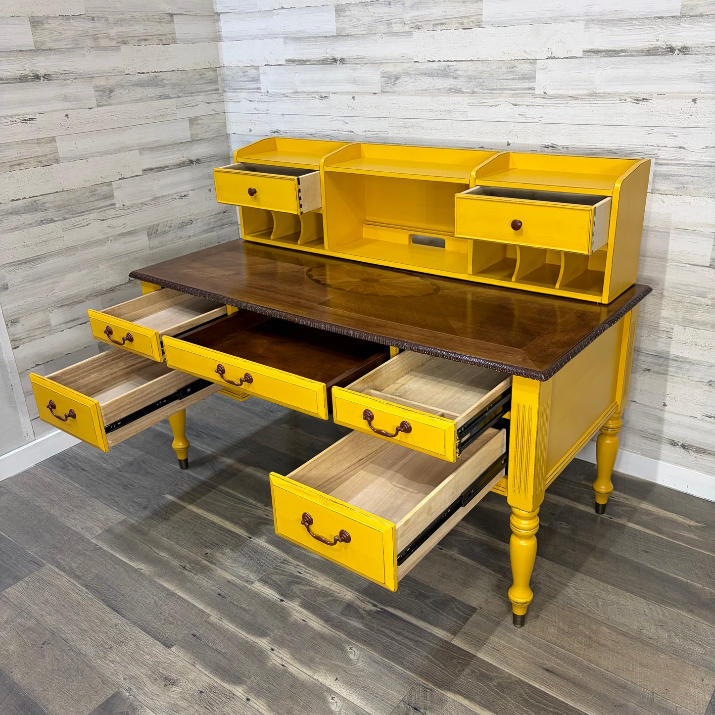 Yellow 2pc Wood Desk