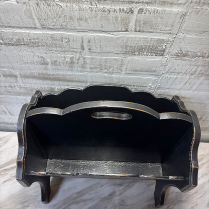 Vintage Black Custom Refinished Magazine Holder