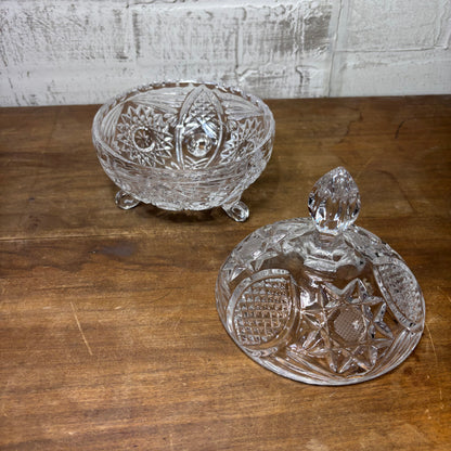 Vintage Glass Covered Candy Dish