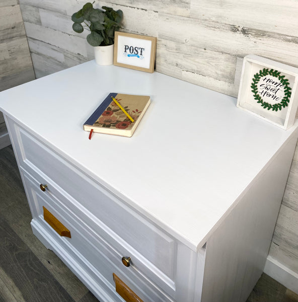 White File Cabinet W/ Printer Tray