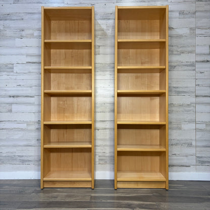 Set Of 2 Mid Century Danish Blonde Wood Bookshelves