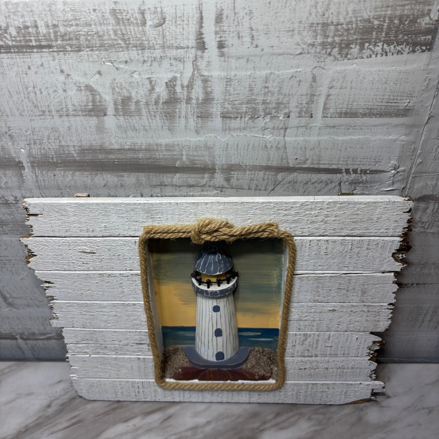 Wooden Shadowbox Nautical Lighthouse 3D Wall Art