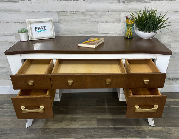 Mid Century Modern White Desk