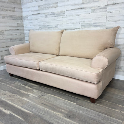 Beige Microsuede Sofa Couch