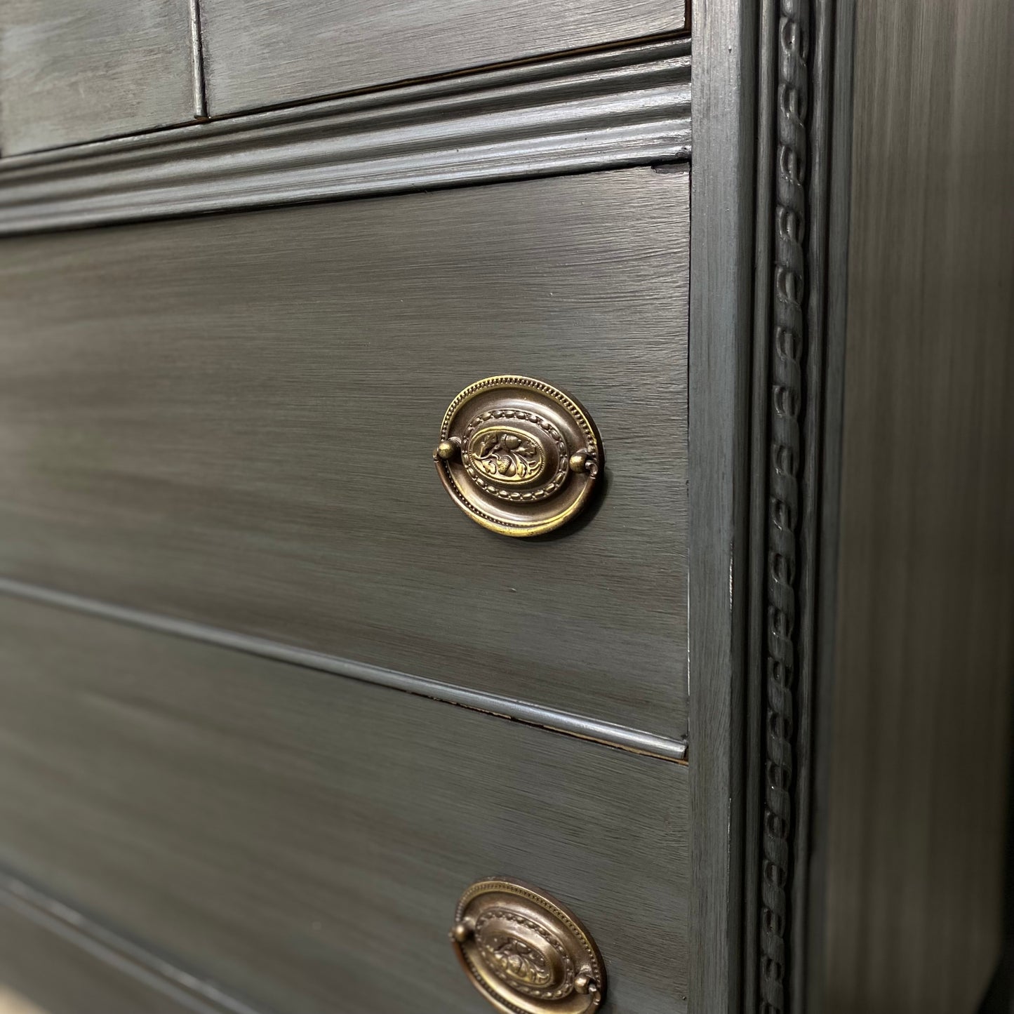 Refinished Buffet Dresser Gray